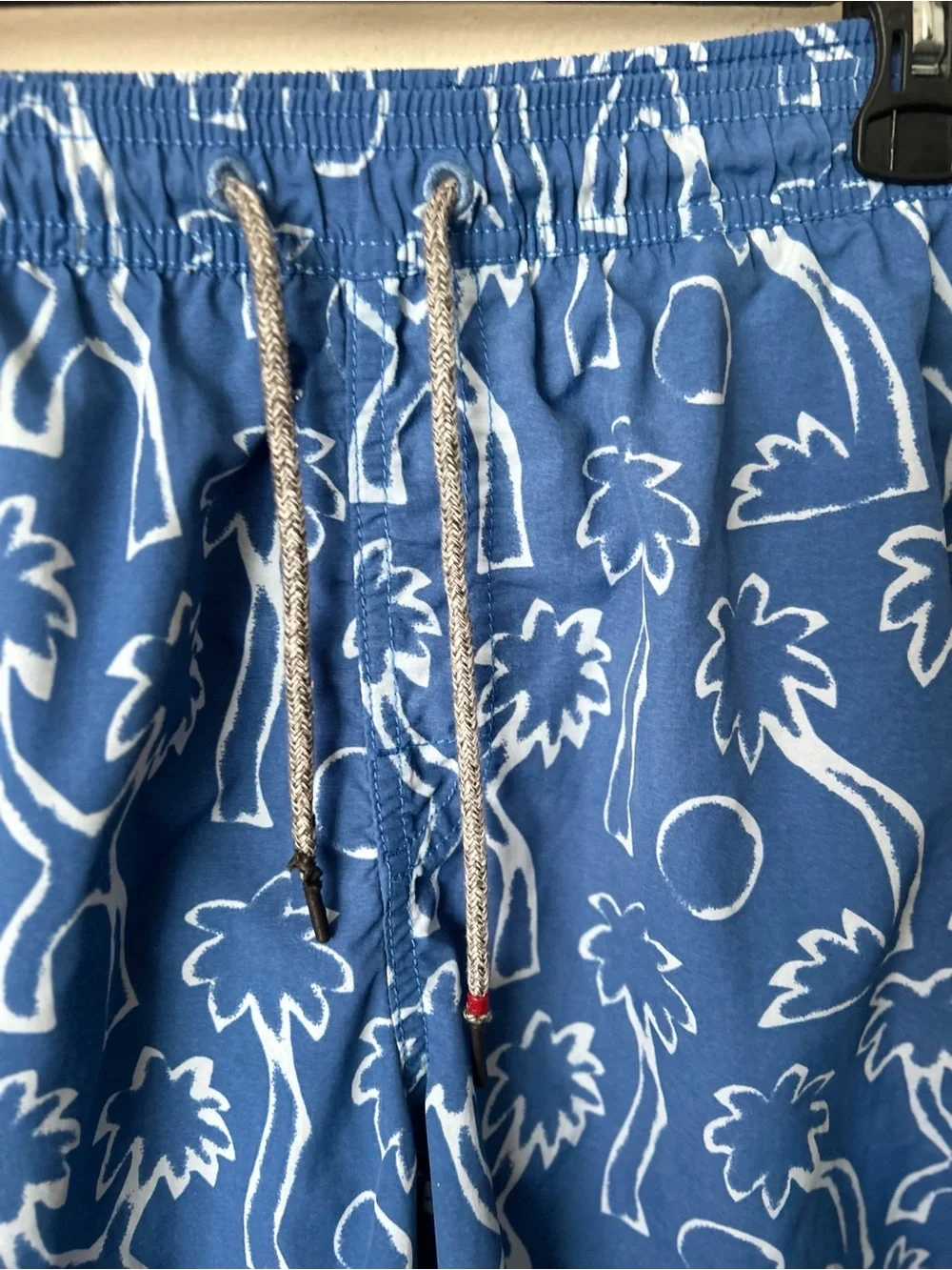 Katin boy’s Blue Palm-Pattern Swim Trunks, Sz XL (18-20) youth